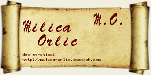 Milica Orlić vizit kartica
